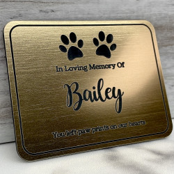 Customer Gallery - DIY Pet Cremation Urn Plate - Brushed Gold - 3.25" w x 2.5" h