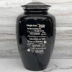 Customer Gallery - I Thought Of You Today Cremation Urn - Jet Black