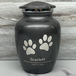 Customer Gallery - Small Pawprints Pet Cremation Urn - Gunmetal Gray