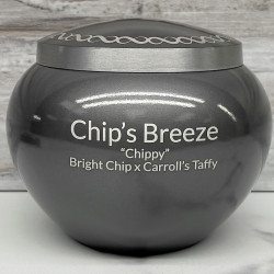Customer Gallery - Small Odyssey Pet Urn - Gunmetal Gray