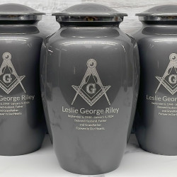 Customer Gallery - Masonic Cremation Urn - Gunmetal Gray
