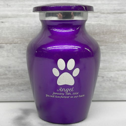Customer Gallery - Paw Print Keepsake Urn - Purple Luster