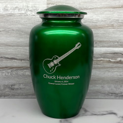 Customer Gallery - Electric Guitar Cremation Urn - Shamrock Green