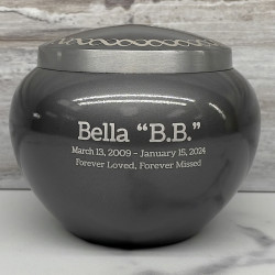 Customer Gallery - Small Odyssey Pet Urn - Gunmetal Gray