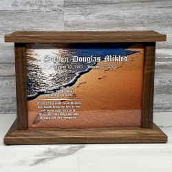 Customer Gallery - Footprints in the Sand II Cremation Urn - Prestige Walnut