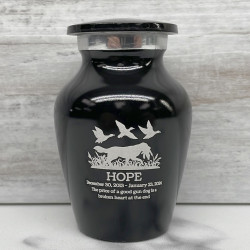 Customer Gallery - Duck Hunting Dog Keepsake Urn - Jet Black