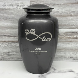 Customer Gallery - Extra Large Infinite Love Pet Cremation Urn - Gunmetal Gray
