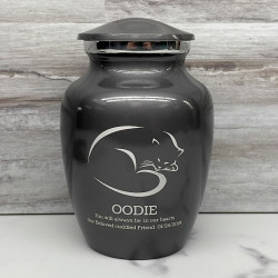 Customer Gallery - Sleeping Cat Cremation Urn - Gunmetal Gray