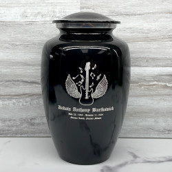 Customer Gallery - Electric Guitar Angel Wings Cremation Urn - Jet Black