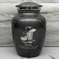 Customer Gallery - Cowboy Boots Sharing Urn - Gunmetal Gray