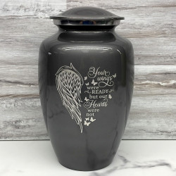 Customer Gallery - Your Wings Were Ready Cremation Urn - Gunmetal Gray