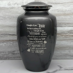 Customer Gallery - I Thought Of You Today Cremation Urn - Gunmetal Gray