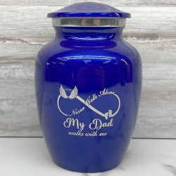 Customer Gallery - My Dad Walks With Me Sharing Urn - Midnight Blue