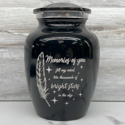 Customer Gallery - Memories Of You - Bright Stars Sharing Urn - Jet Black