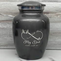 Customer Gallery - My Dad Walks With Me Sharing Urn - Gunmetal Gray