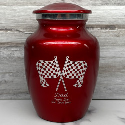 Customer Gallery - Race Checkered Flag Sharing Urn - Ruby Red
