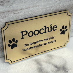 Customer Gallery - DIY Pet Cremation Urn Plate - Brushed Gold - 4" w x 2.25" h