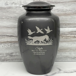 Customer Gallery - Duck Hunting Dog Cremation Urn - Gunmetal Gray