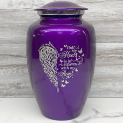 Customer Gallery - Heart Is In Heaven Cremation Urn - Purple Luster