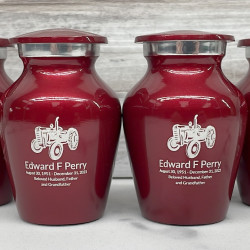 Customer Gallery - Classic Tractor Keepsake Urn - Ruby Red