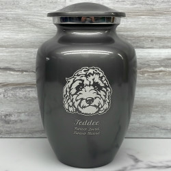 Customer Gallery - Large Labradoodle Dog Cremation Urn - Gunmetal Gray