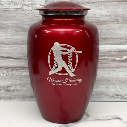 Customer Gallery - Baseball Cremation Urn - Ruby Red