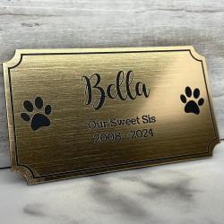 Customer Gallery - DIY Pet Cremation Urn Plate - Brushed Gold - 4" w x 2.25" h