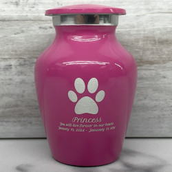 Customer Gallery - Keepsake Pawprint Pet Cremation Urn - Rose Pink