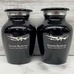 Customer Gallery - Commercial Airplane Keepsake Urn - Jet Black