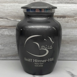 Customer Gallery - Sleeping Cat Cremation Urn - Gunmetal Gray