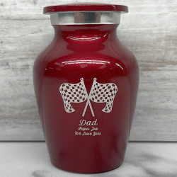 Customer Gallery - Race Checkered Flag Keepsake Urn - Ruby Red