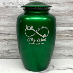 Customer Gallery - My Dad Walks With Me Cremation Urn - Shamrock Green