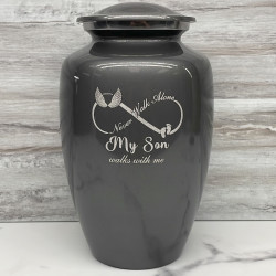 Customer Gallery - My Son Walks With Me Cremation Urn - Gunmetal Gray