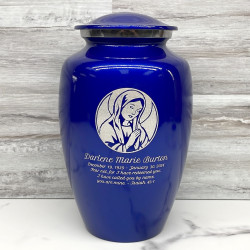 Customer Gallery - Virgin Mary Cremation Urn - Midnight Blue