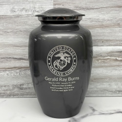 Customer Gallery - Marine Corps Cremation Urn - Gunmetal Gray