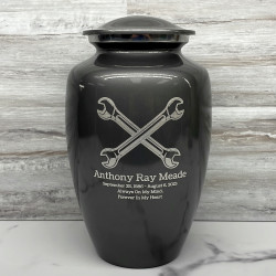 Customer Gallery - Mechanic Wrench Cremation Urn - Gunmetal Gray