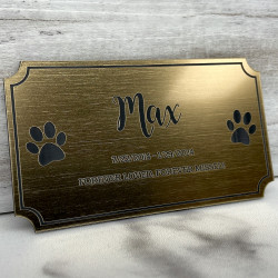Customer Gallery - DIY Pet Cremation Urn Plate - Brushed Gold - 4" w x 2.25" h