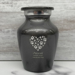 Customer Gallery - Keepsake Pawprint Heart Pet Cremation Urn - Gunmetal Gray