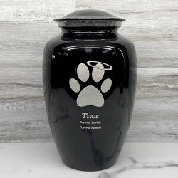 Customer Gallery - Extra Large Angel Paw Pet Cremation Urn - Jet Black