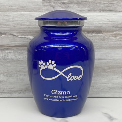 Customer Gallery - Small Infinite Love Pet Cremation Urn - Midnight Blue