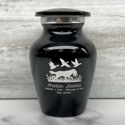 Customer Gallery - Duck Hunting Dog Keepsake Urn - Jet Black