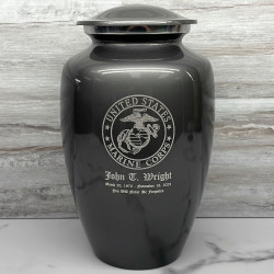 Customer Gallery - Marine Corps Cremation Urn - Gunmetal Gray