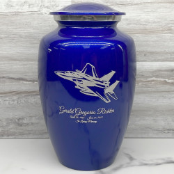 Customer Gallery - Fighter Jet Plane Cremation Urn - Midnight Blue