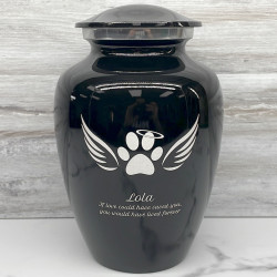 Customer Gallery - Large Angel Wings Pet Cremation Urn - Jet Black