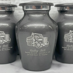 Customer Gallery - Dumping Truck Keepsake Urn - Gunmetal Gray