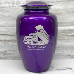 Customer Gallery - Dump Truck Cremation Urn - Purple Luster
