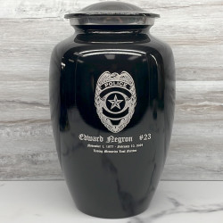 Customer Gallery - Police Cremation Urn - Jet Black