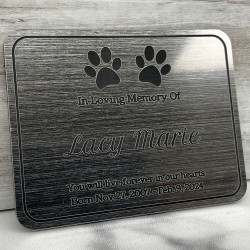 Customer Gallery - DIY Pet Cremation Urn Plate - Brushed Silver - 3.25" w x 2.5" h