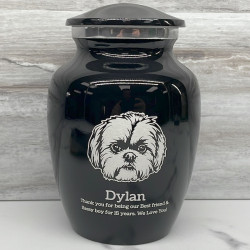 Customer Gallery - Small Shih Tzu Pet Cremation Urn - Jet Black