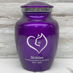 Customer Gallery - Loving Cat Cremation Urn - Purple Luster